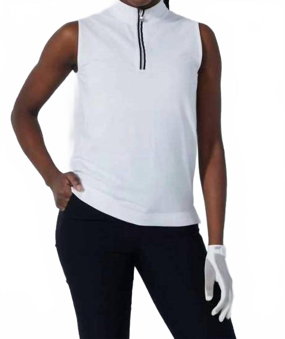 NEW DAILY SPORTS kim sleeveless polo in white